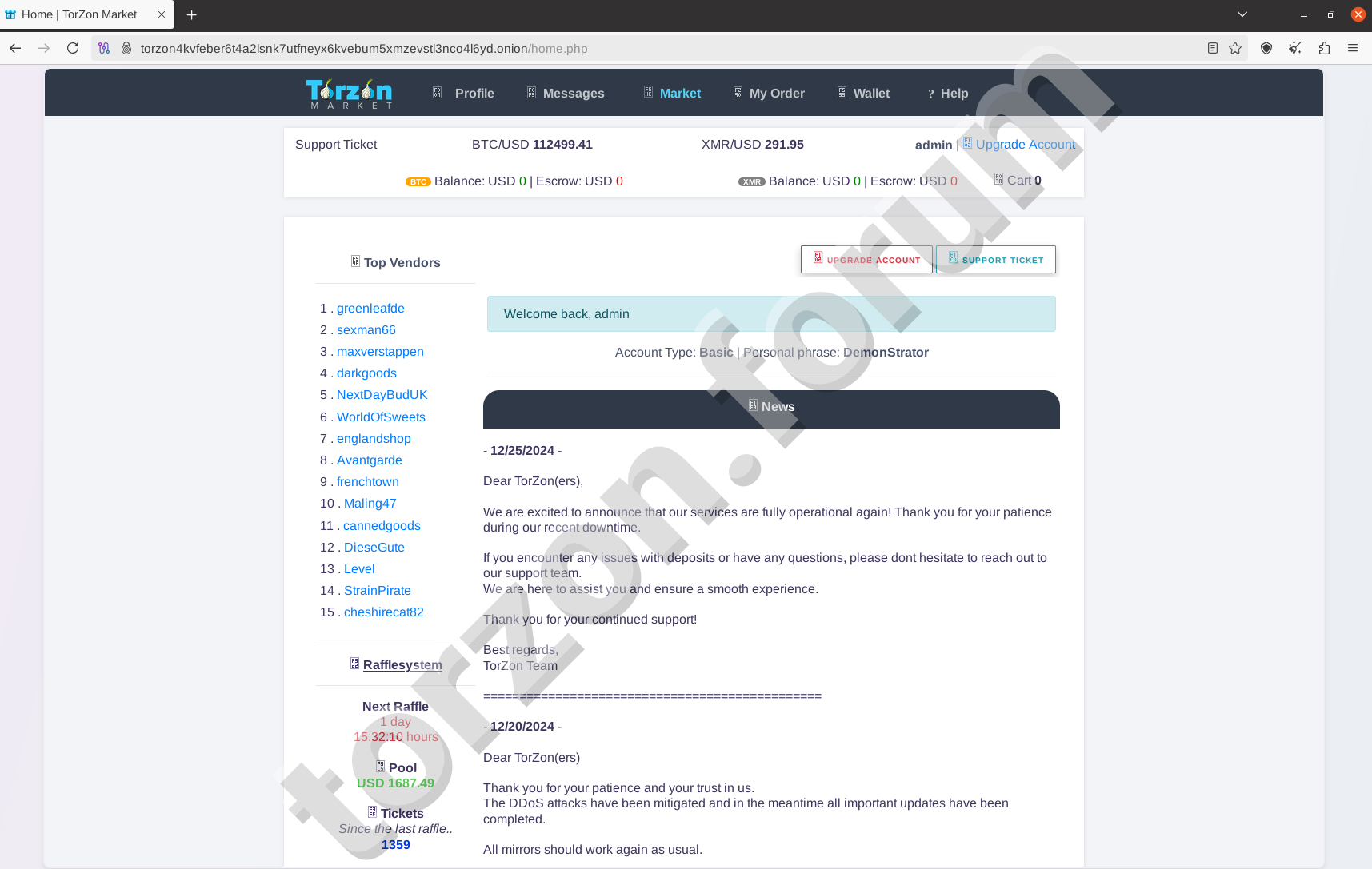 Torzon Darknet Market Homepage 2026